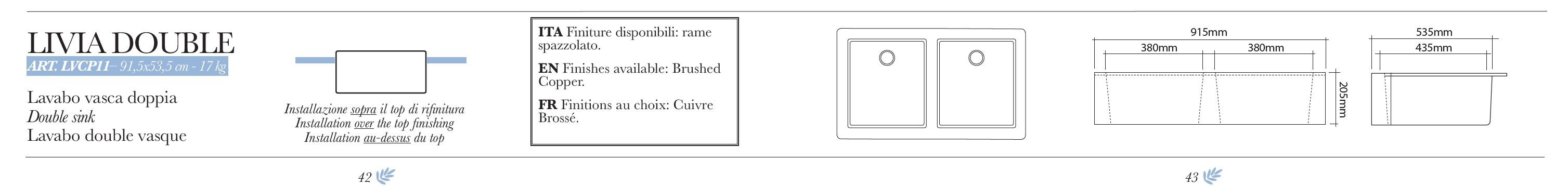 Раковина с 2 медными ваннами BLEU PROVENCE ARCH-00032412 - Вид №2