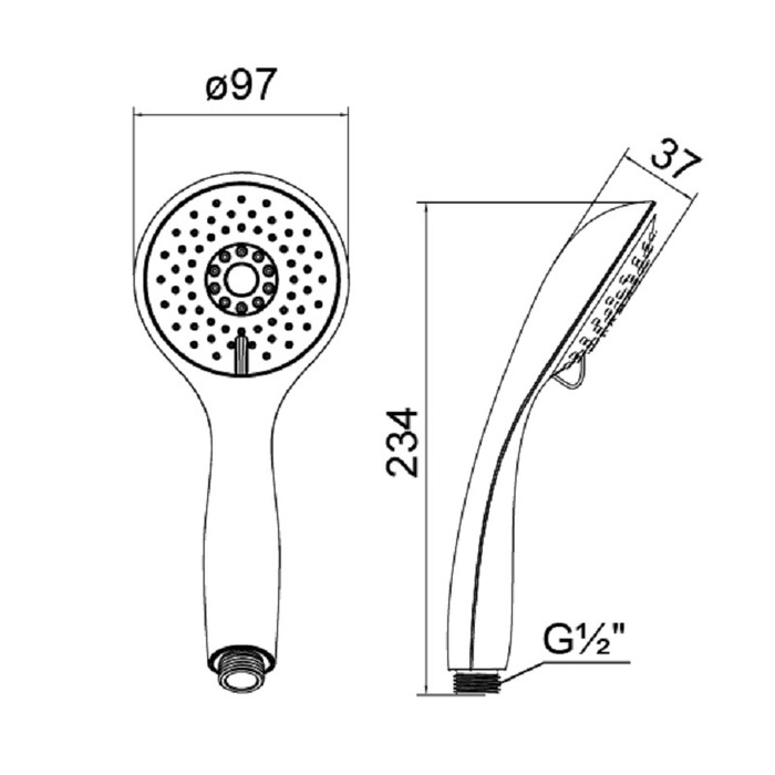 3203F97M18 Лейка для душа 320 Milardo Hand Shower  - Вид №5