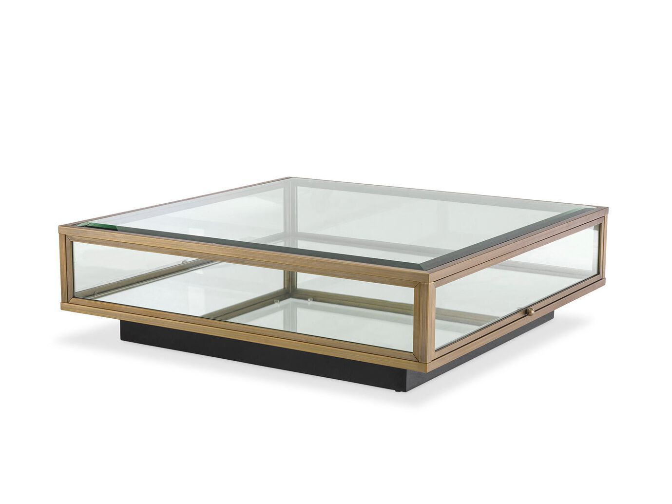 Стеклянный квадратный низкий журнальный столик Eichholtz RYAN ARCH-00095552