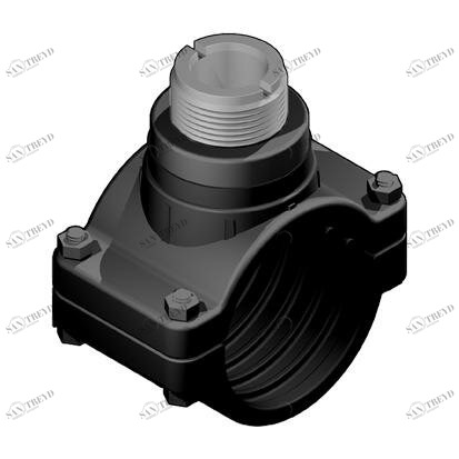 SANIT 670539 Касание зажим, изометрическая, d 63 - d 225, и ПВХ-U, PVC-C 