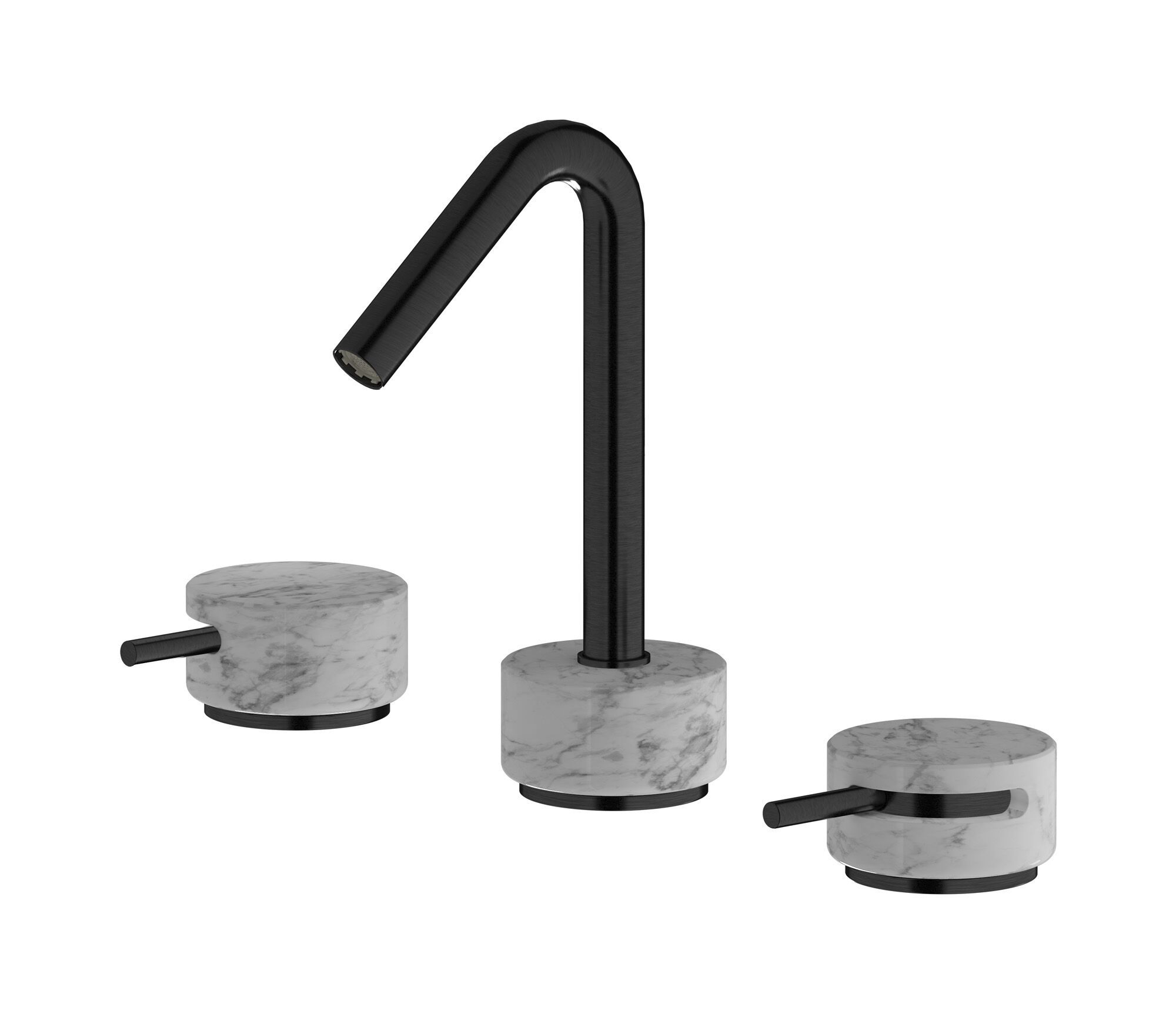 Смеситель для раковины с 3 отверстиями для мраморной столешницы с автоматическим сливом IB мрамор + мрамор Elle ARCH-00040657 - Вид №4