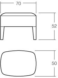 Chaarme Letti Прямоугольный пуф из ткани Dolce vita sun-id-1390915 - Вид №1