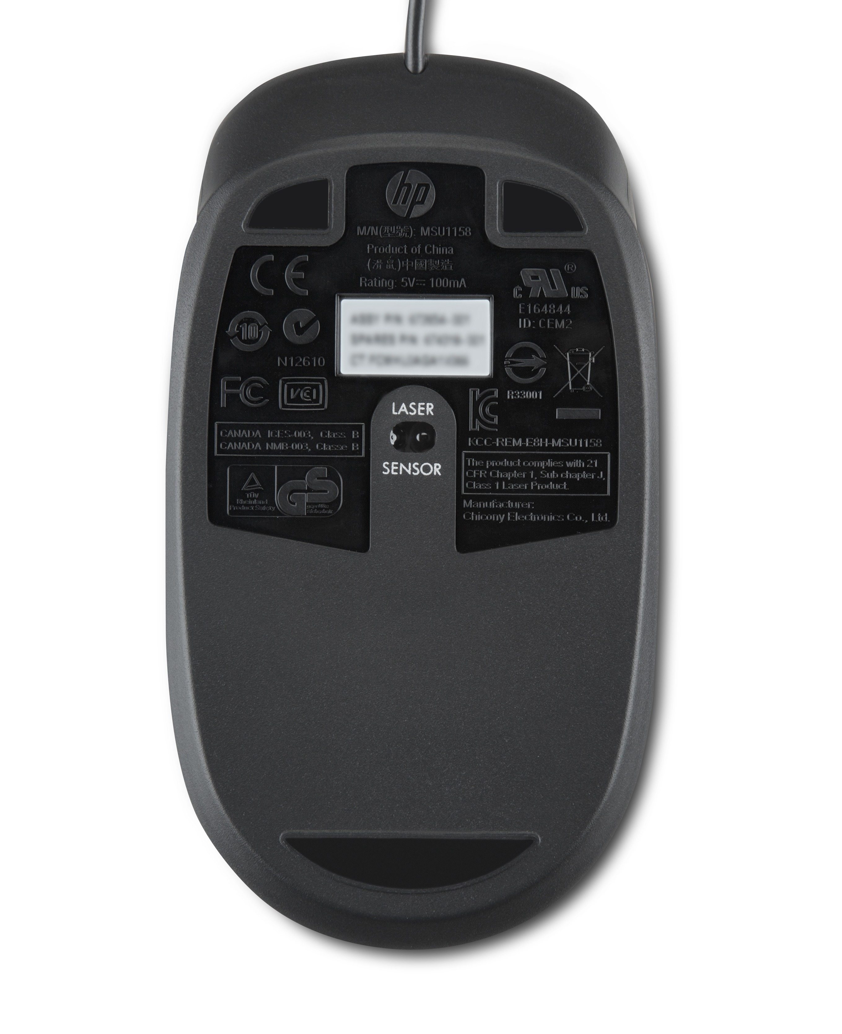 QY778AA usb 1000dpi laser mouse HP Santreyd  - Вид №4