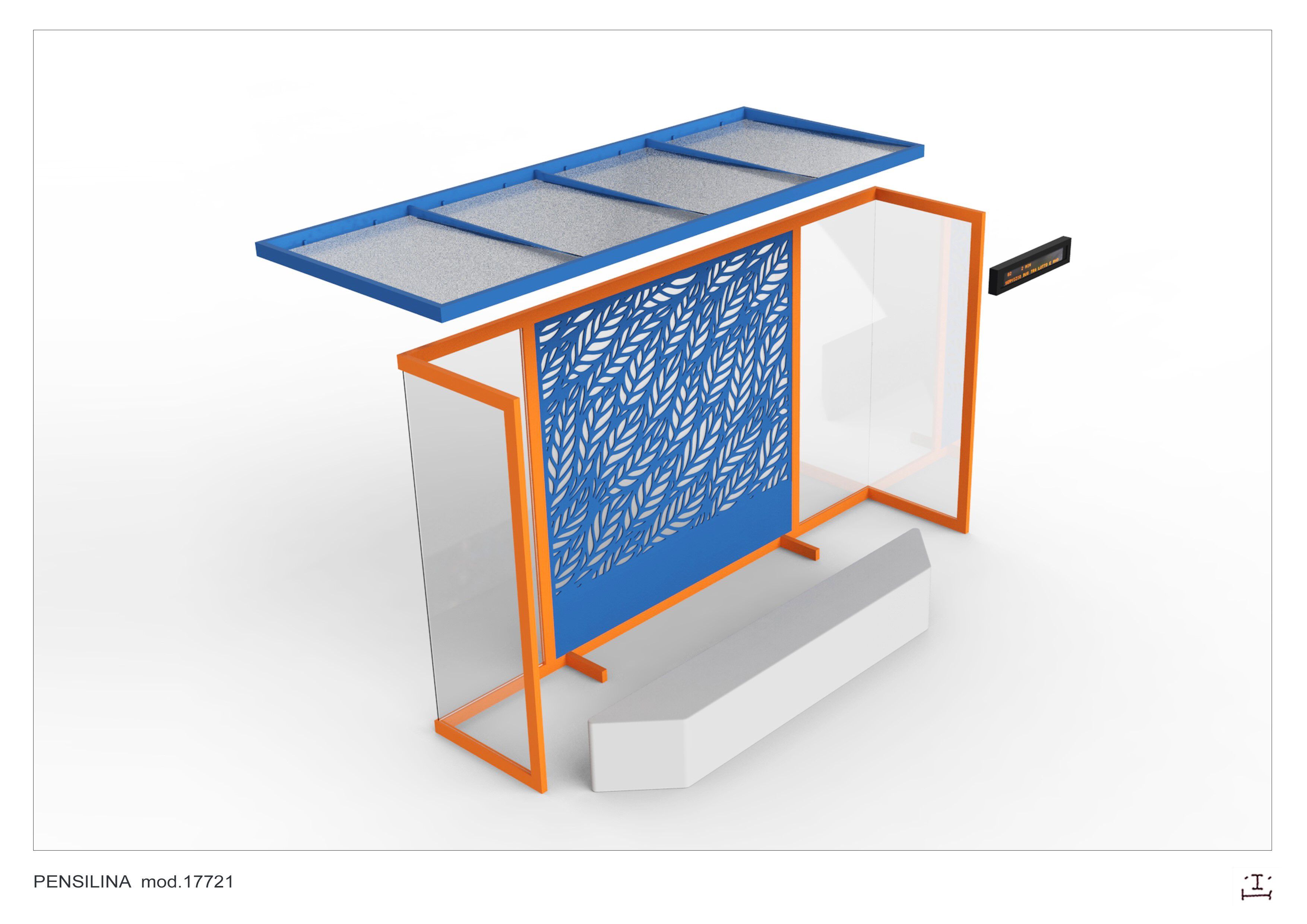 Стальной и стеклянный навес для автобусной остановки CITYSì C10 ARCH-00125687 - Вид №7
