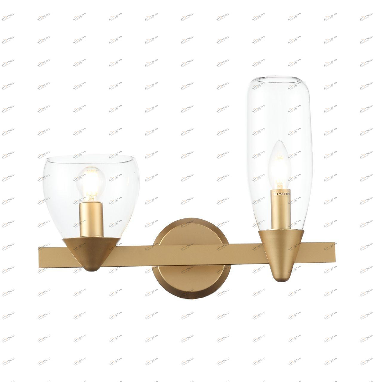 Бра со стеклянными плафонами на 2 лампы золотое Teneresa SL1119.201.02 ST LUCE TENERESA 00-3931796 Золото;прозрачный 