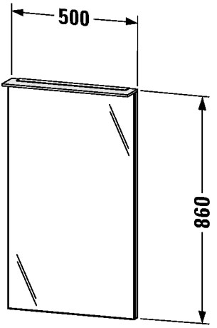 H2749105252 Зеркало с подсветкой Happy D.2 #H27491 500 x 36/105 мм Европейский дуб, декор Duravit - Вид №1