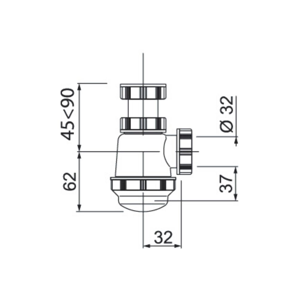 Сифон 1' 1/4*32 мм для биде и умывальников (SP3178) SP3178 Santreyd  - Вид №2