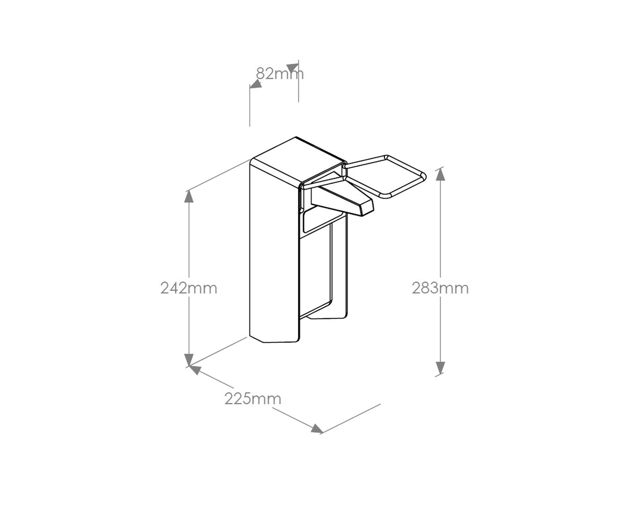D9E Дозатор с угловой кнопкой для одноразовых картриджей 500 мл, алюминий Merida  - Вид №2