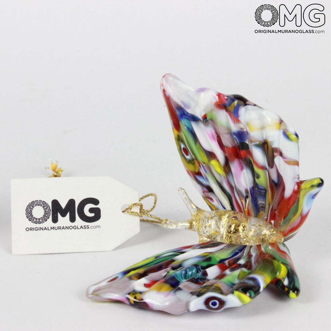 1517 ORIGINALMURANOGLASS Фигурка бабочки - муррины и золото - муранское стекло  см  - Вид №1