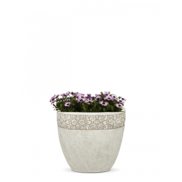 Ваза бежевая с декоративным элементом диаметр 29 см "Пуатье" LE-VILLAGE - 081676 Бежевый  - Вид №2