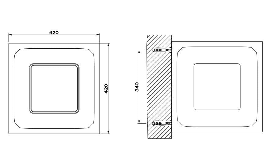 Одинарный квадратный умывальник из Cristalplant® Gessi прямоугольник ARCH-00147354 - Вид №2