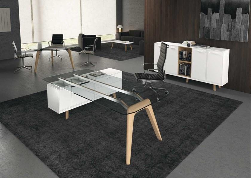 Bralco Рабочий стол из стекла со встроенной полкой Rail sun-id-1361862 - Вид №3