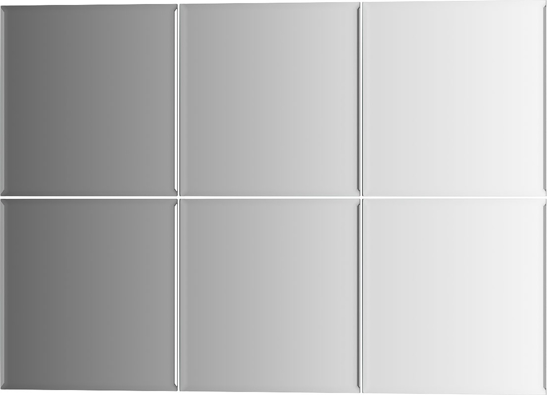 BY 1424 Зеркальная плитка с фацетом 5 mm - комплект 6 шт EVOFORM Refractive