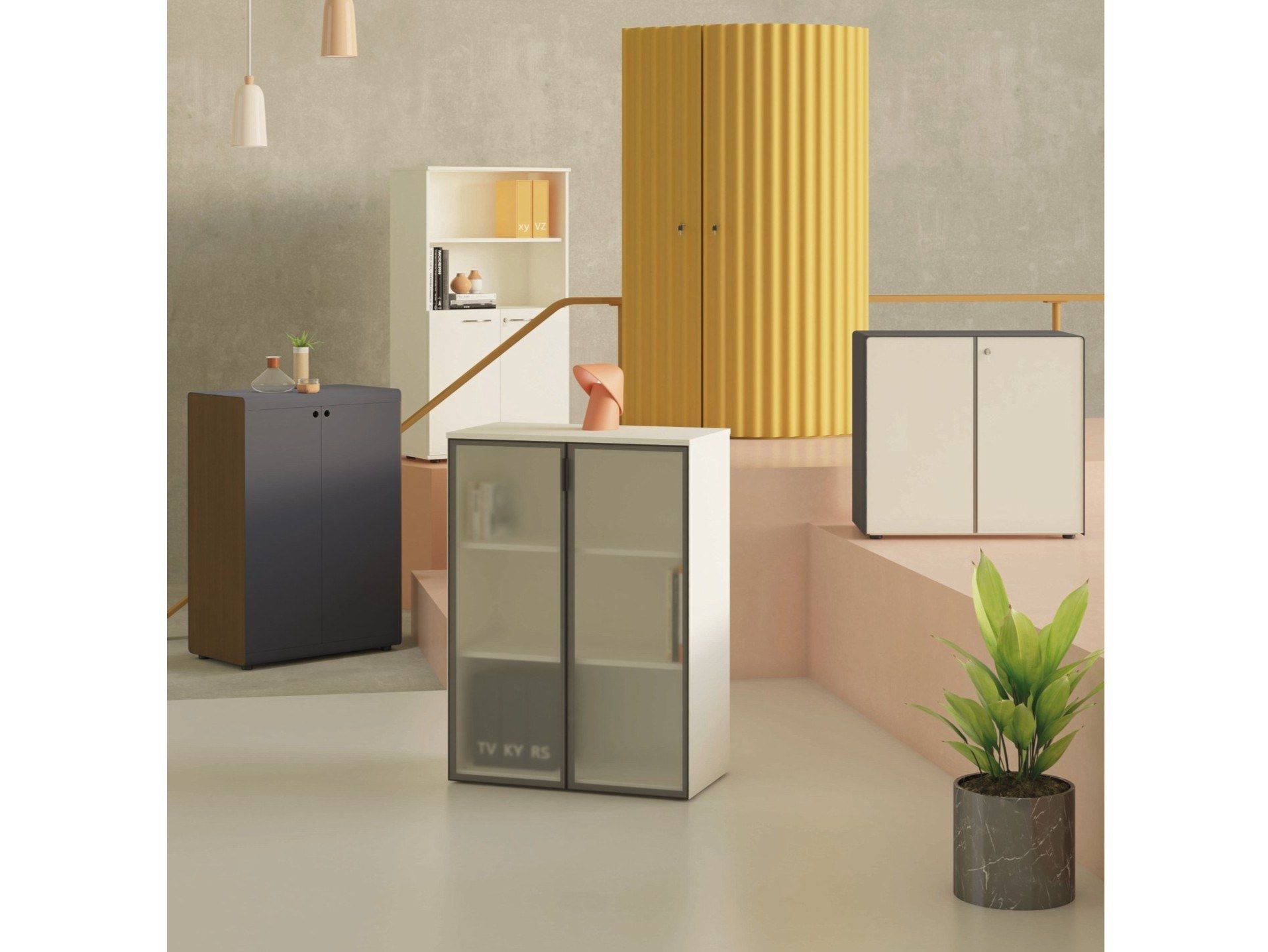 Высокий стеклянный офисный шкаф с распашными дверями Ersa Arcadian ARCH-00124267 - Вид №1