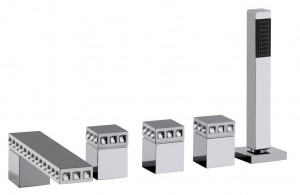 6P531 / DSW Смеситель для ванны и душа на 5 отверстий с ручным душем. Bongio Pure Glam