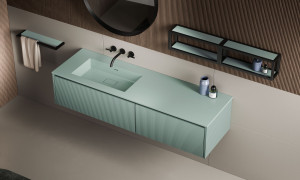 Подвесной умывальник с ящиками