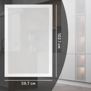 Фасад-витрина KONSENSA Вельск 60x102 см белый матовый для кухонного шкафа 89405462