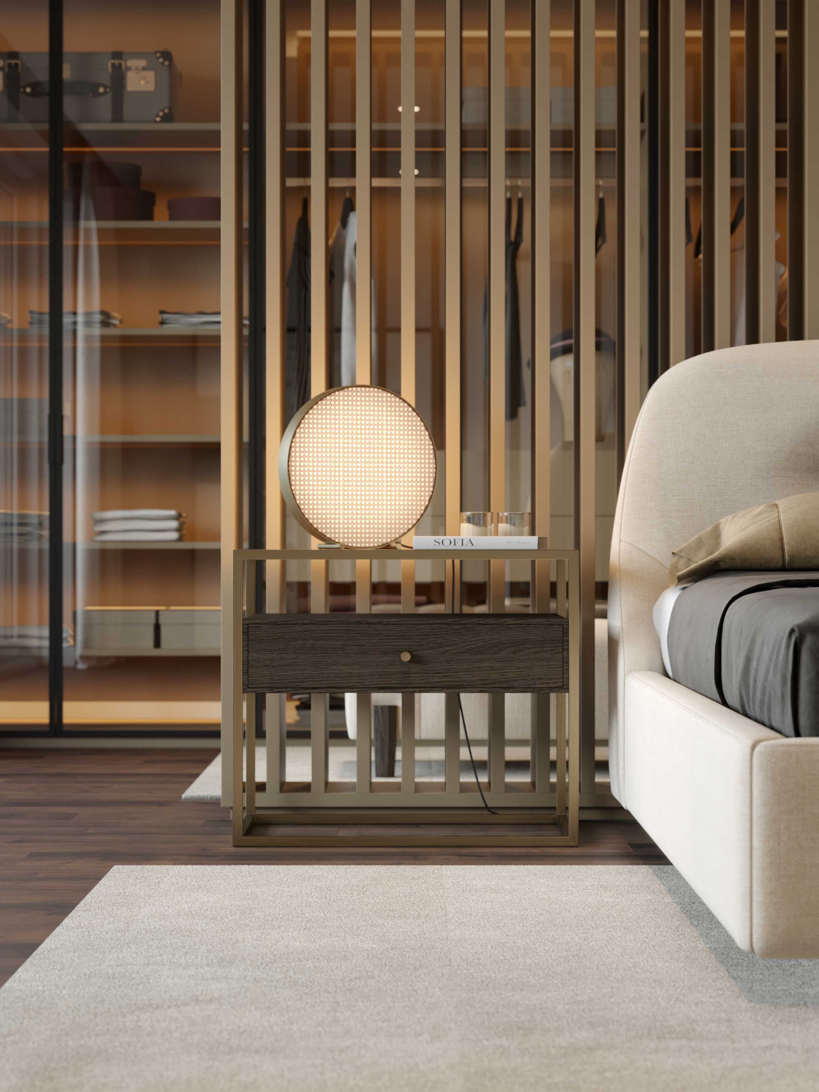 Прямоугольная прикроватная тумбочка из шпона с ящиками Stylish Club мост ARCH-00103665 - Вид №5