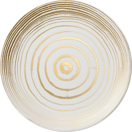 10547884 Dibbern Тарелка закусочная Dibbern Золотые кольца 21см, фарфор Фарфор костяной 