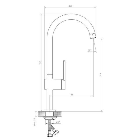 Orange Splito M36-000cr однозахватный смеситель для кухни хром sun-id-1517129 - Вид №1