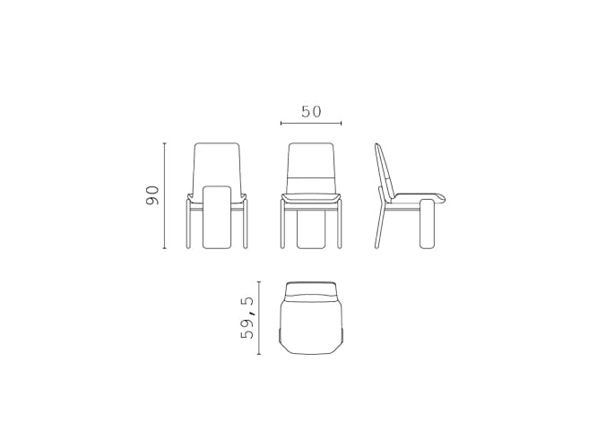 Кожаный мягкий стул без подлокотников CPRN HOMOOD Shapes 2025 ARCH-00056782 - Вид №4