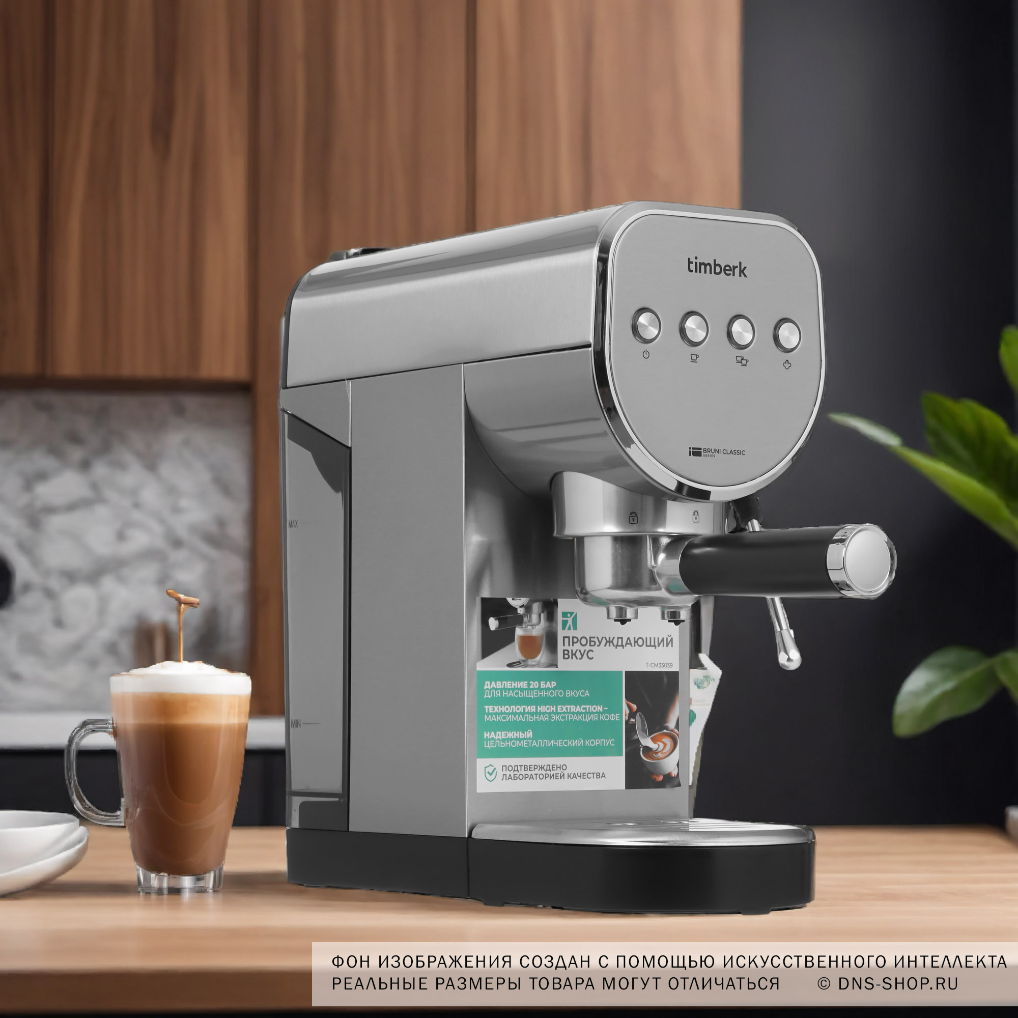 9036447 Кофеварка рожковая Timberk T-CM33039 черный STDN-0135719 - Вид №8