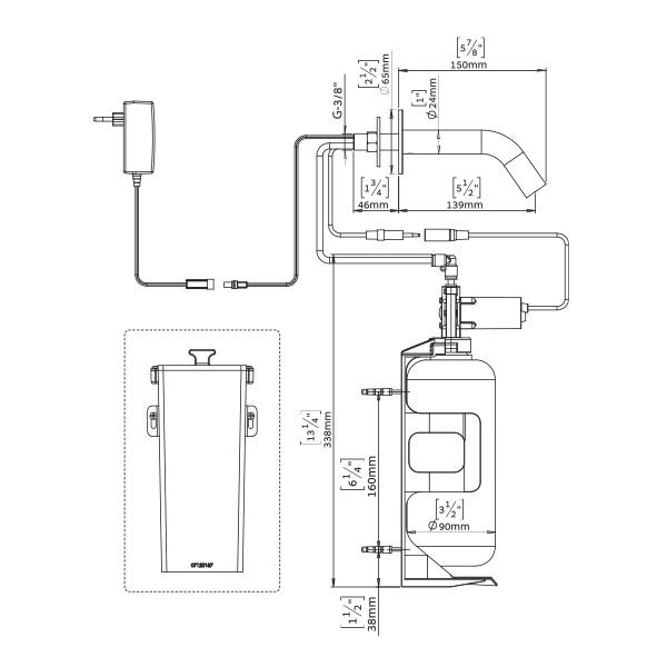 237890/1-316 Автоматический дозатор мыла Extreme cs aisi 316 stern  - Вид №2
