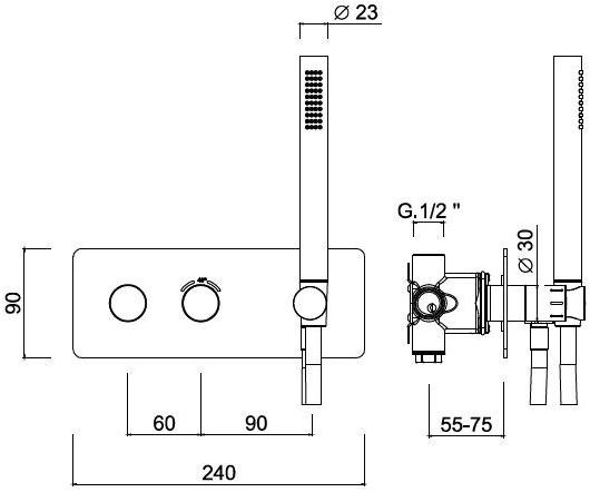 Rubinetteria Giulini Смеситель для душа с ручным душем Surf F8278 - Вид №1