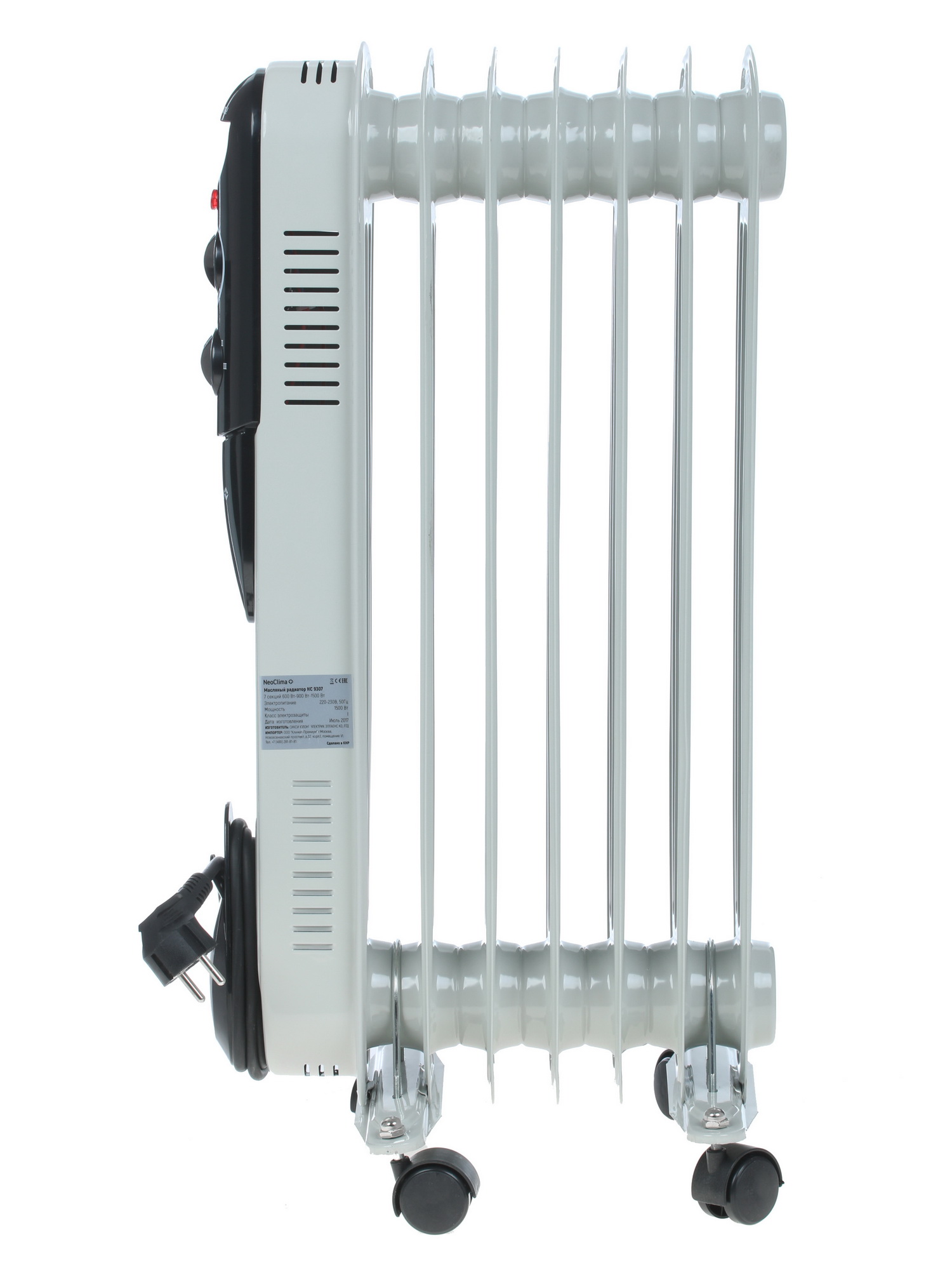 1268097 Масляный обогреватель Neoclima NC 9307 белый STDN-0079295 - Вид №4