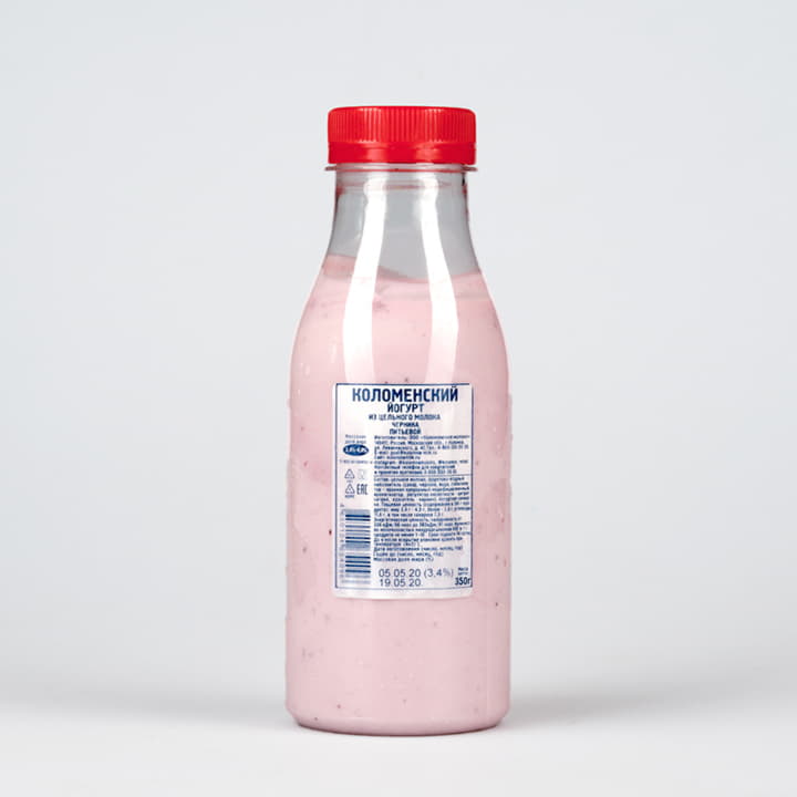 Йогурт Коломенский Черника питьевой 3,4%-4,0% Коломенское молоко 350 г БЗМЖ Santreyd 12261 - Вид №1