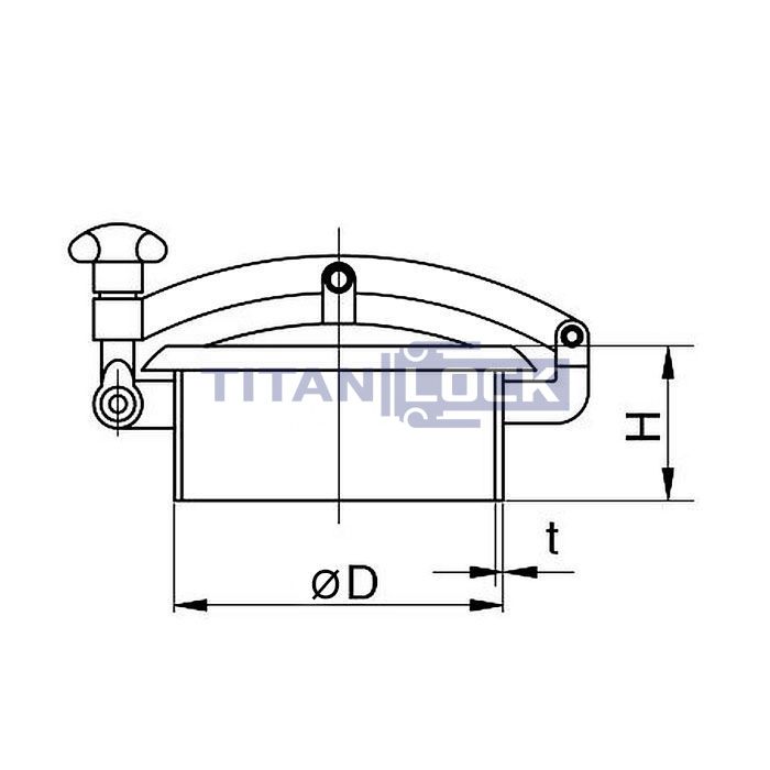 Люк круглый нержавеющий DN300, пласт.ручки, TLTK300S TITAN LOCK  - Вид №1