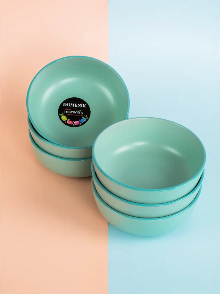 91685498 Набор салатников Domenik Macarons 15см керамика зеленый 6шт STLM-0882498