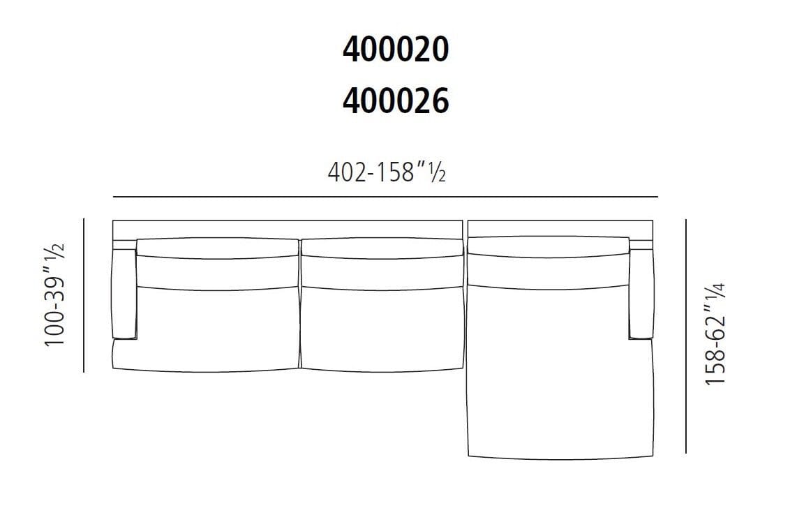 Секционный диван из кожи или ткани Vibieffe 400 SENZA TEMPO ARCH-00056451 - Вид №4