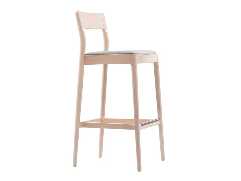 Деревянный барный стул с мягким сиденьем Sedex JUNE ARCH-00078566