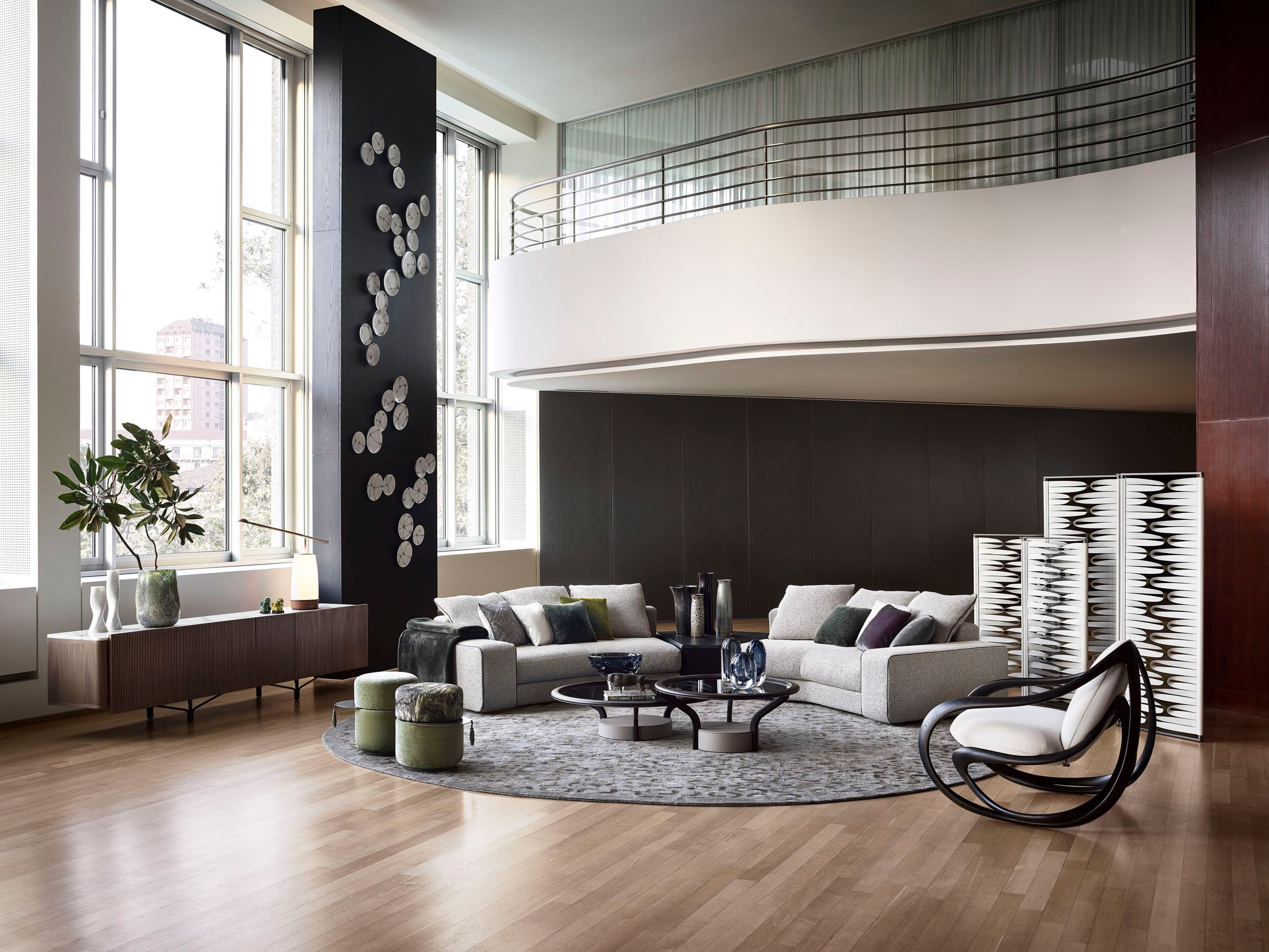 Круглый деревянный и стеклянный журнальный столик Giorgetti CHANTERELLE ARCH-00028351 - Вид №11