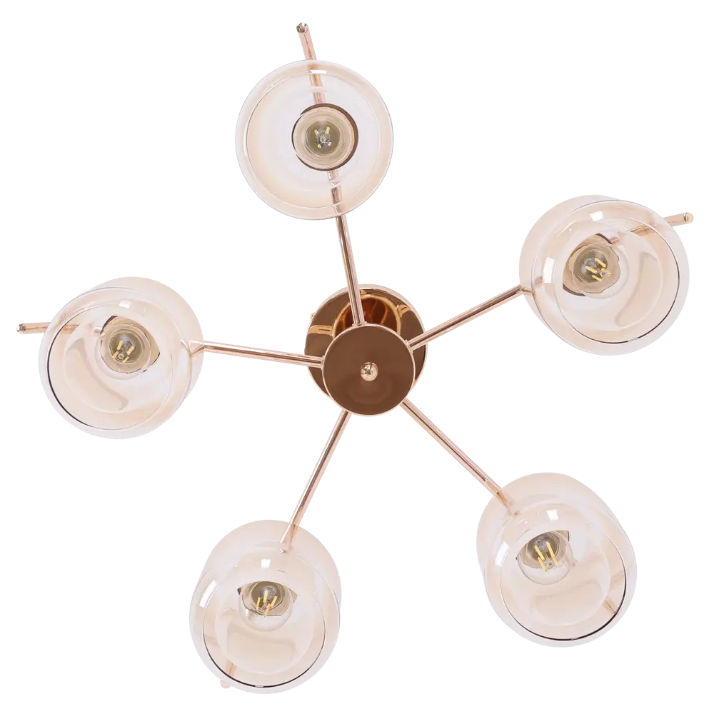 Люстра SCHAFFNER Astra 4420 - золотистая неоклассика с 5 стеклянными плафонами 89426412 STLM-1569569 - Вид №3