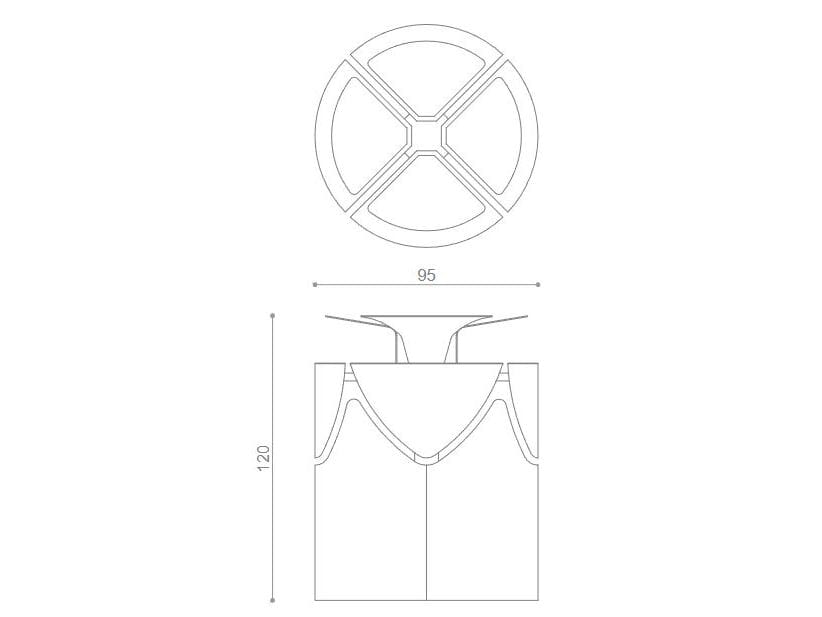 Корзина для мусора из листового металла с крышкой DIMCAR KURT FOUR ARCH-00019120 - Вид №2