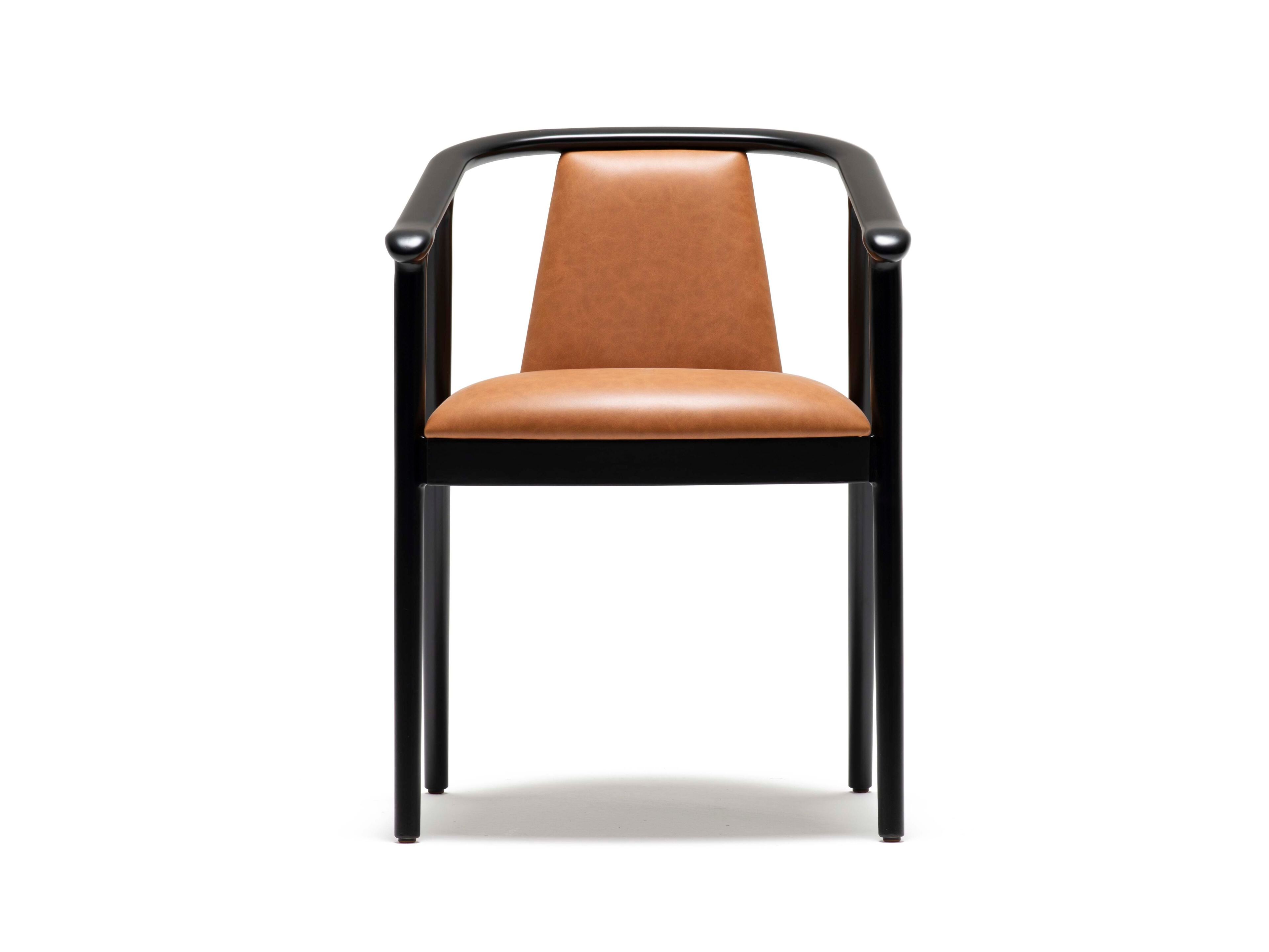 Стул из кожи и ясеня с подлокотниками Papell Design гостиница ARCH-00077504 - Вид №5