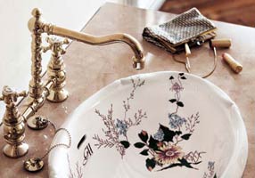 Gentry Home Таз большой белый Victorian Темный никель GH101798 - Вид №1