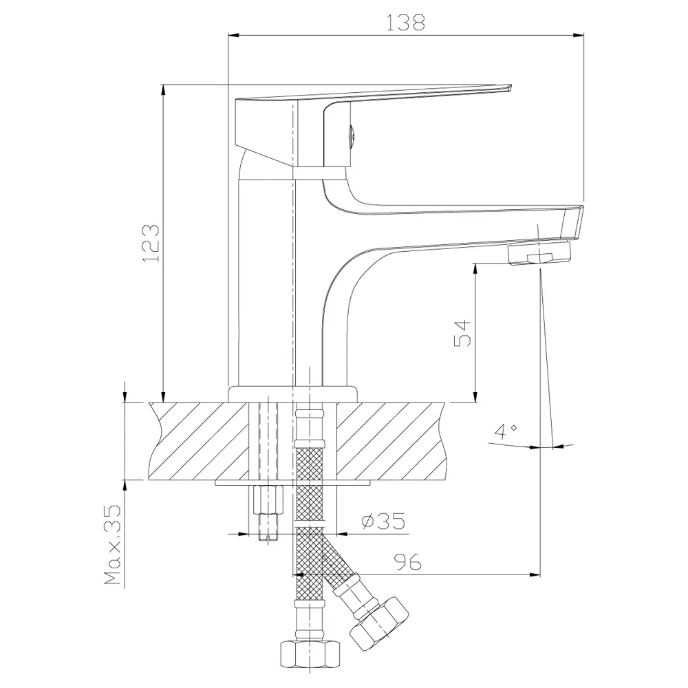Смеситель для раковины Rossinka Silvermix LRS35-11/12 однорычажный цвет хром STLM-2135335 - Вид №1