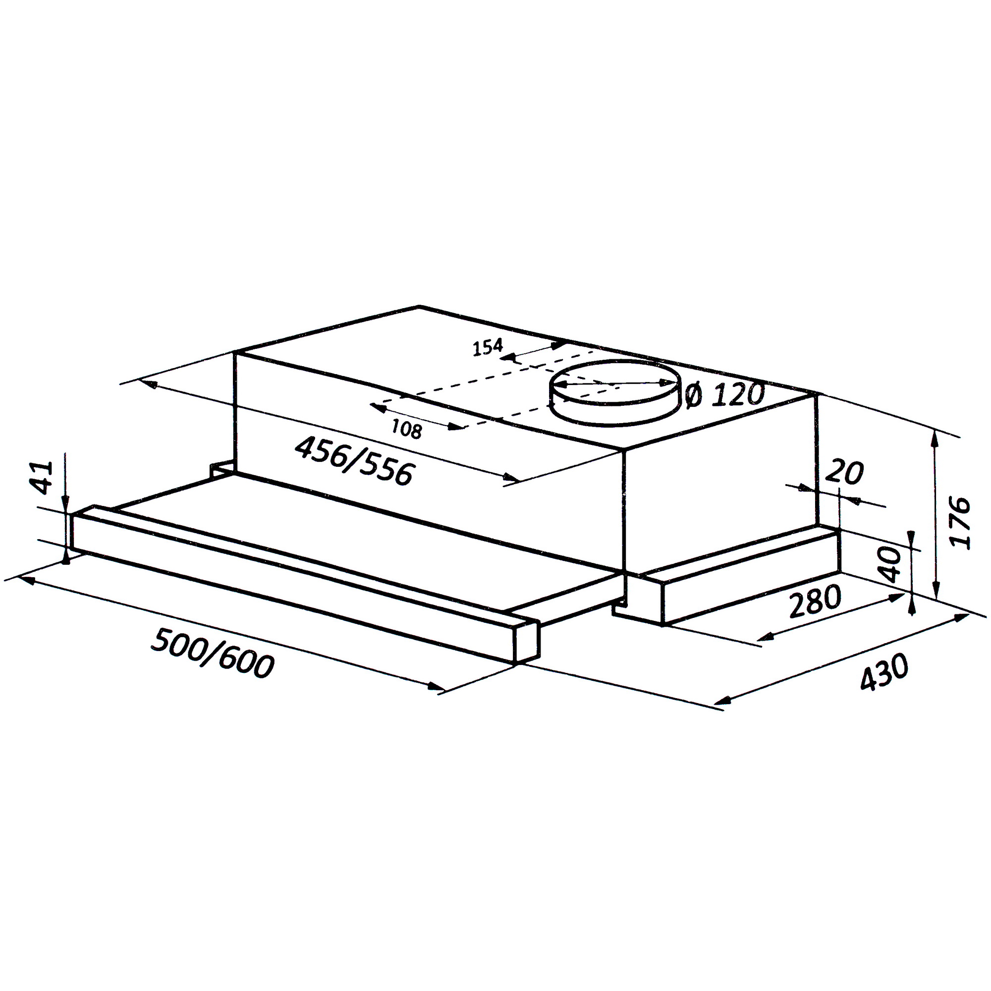 8160081 Вытяжка телескопическая HOMSair FLAT 60 белый/белый STDN-0142230 - Вид №10