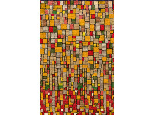 Прямоугольный шерстяной клетчатый ковер