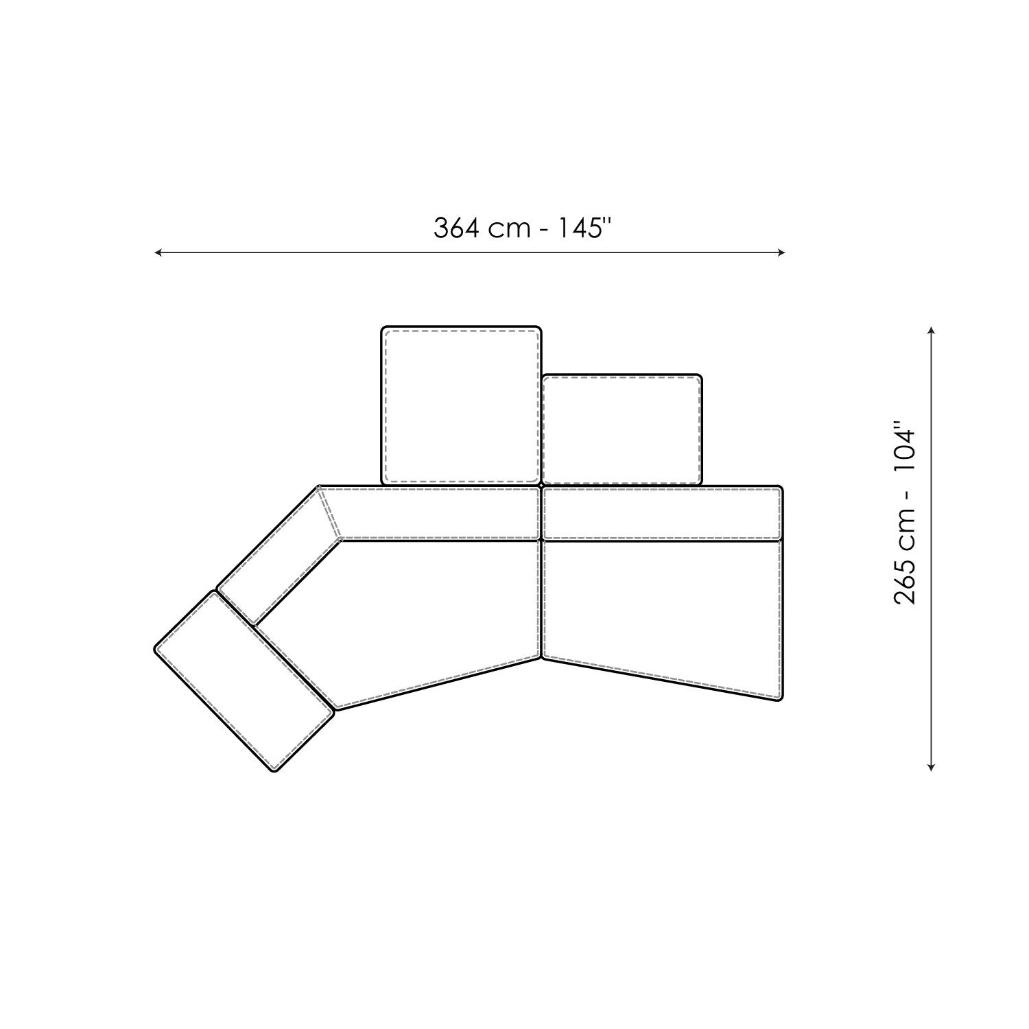 Модульный тканевый диван BONALDO арахис ARCH-00098902 - Вид №22