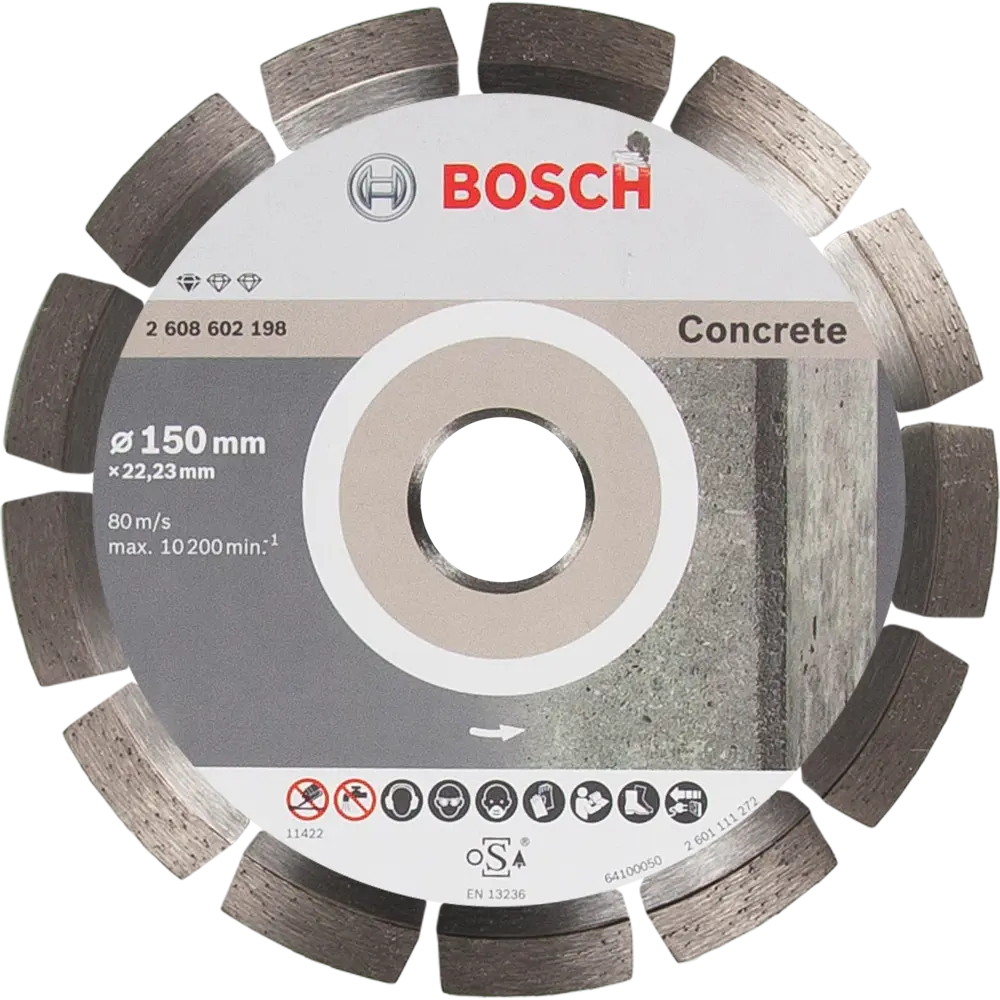 Диск алмазный по бетону Bosch Standard for Concret 2608602198 сегментный 150x22.2x2.2 мм 82388344 STLM-2092834 BOSCH PROFESSIONAL 
