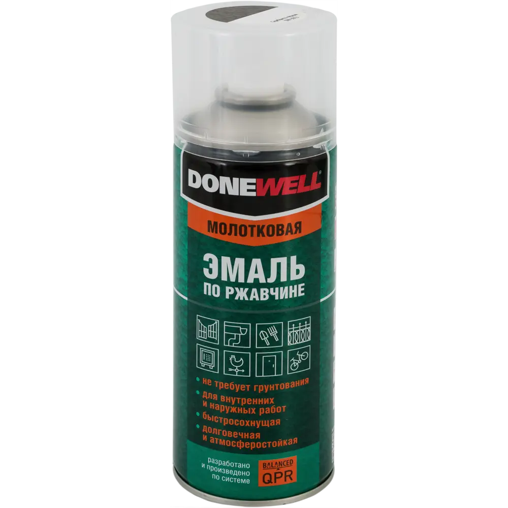 Эмаль по ржавчине Donewell цвет серебристо-чёрный 0.52 л KUDO STLM-2159233