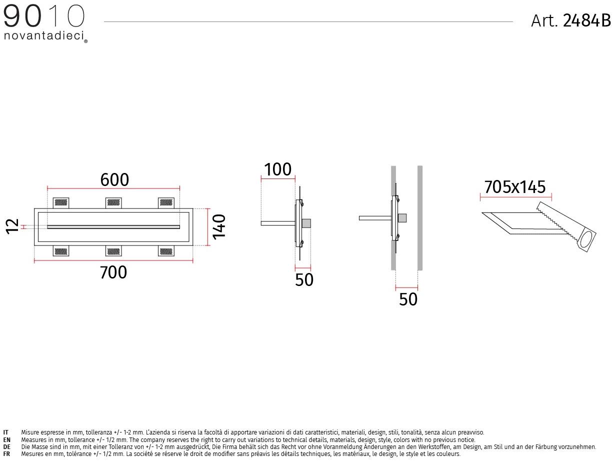 9010 novantadieci Встраиваемый настенный светильник из cristaly®  2484b  - Вид №2