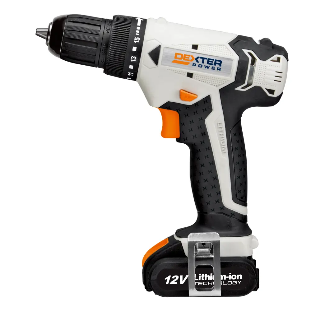 Дрель-шуруповерт аккумуляторная Dexter Power CDT112LD.4, 12 В Li-ion 2 Ач STLM-2029573 - Вид №1