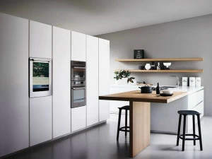 Cesar Модульная кухня из травленого стекла и дуба с островом Maxima 2.2