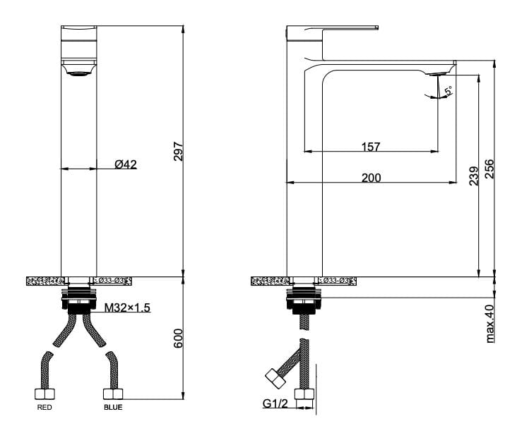 Высокий однорычажный смеситель для раковины Lablù Braies ARCH-00132639 - Вид №2