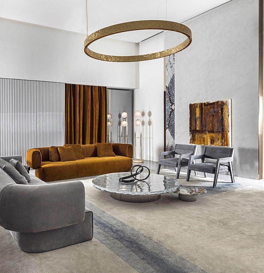 HESSENTIA | Cornelio Cappellini Низкий круглый стеклянный журнальный столик Miller Santreyd sun-id-1371304 - Вид №1